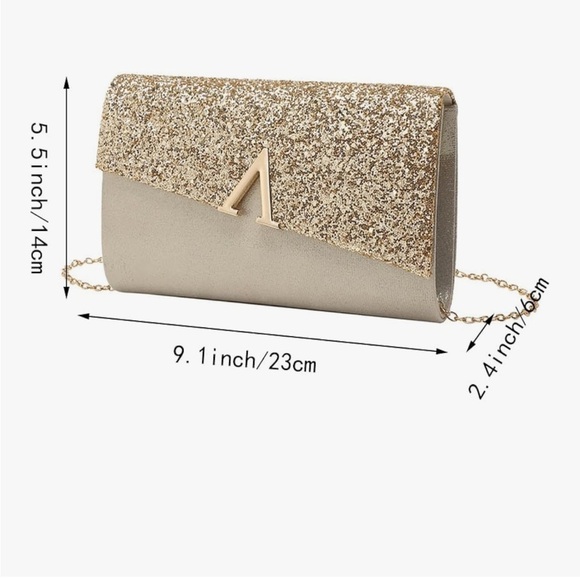 Elegant Gold Glitter Clutch - Picture 2 of 6